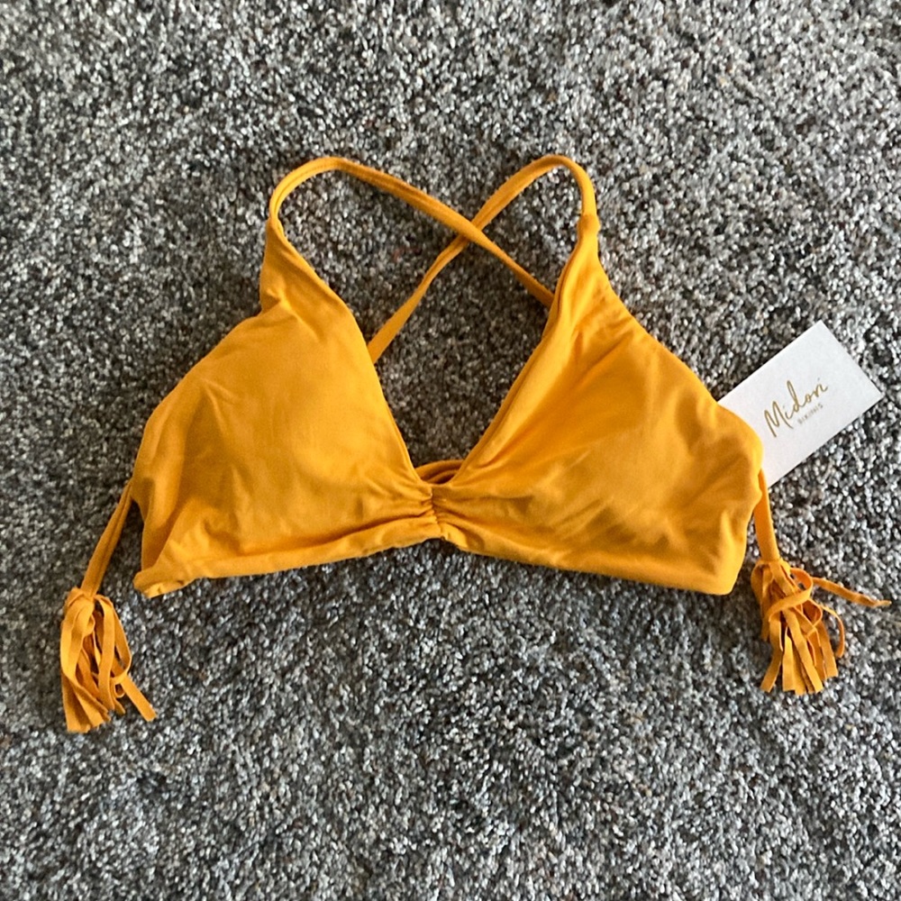 Midori Mustard Yellow Crossback Bikini Top